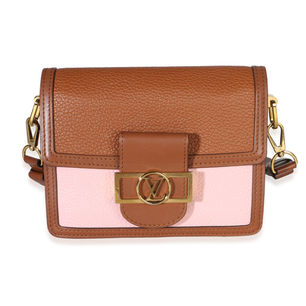 Louis Vuitton Pink Brown Taurillon Mini Dauphine